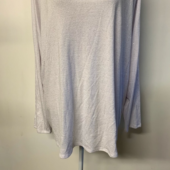 NWT Jennifer Lopez White Glitter Cut Out Arm Top - Picture 5 of 8